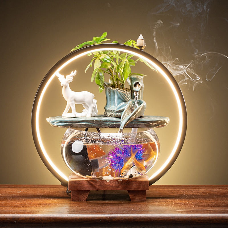 Water Circulating Glass Fish Tank Decor - Goraya Nesting 