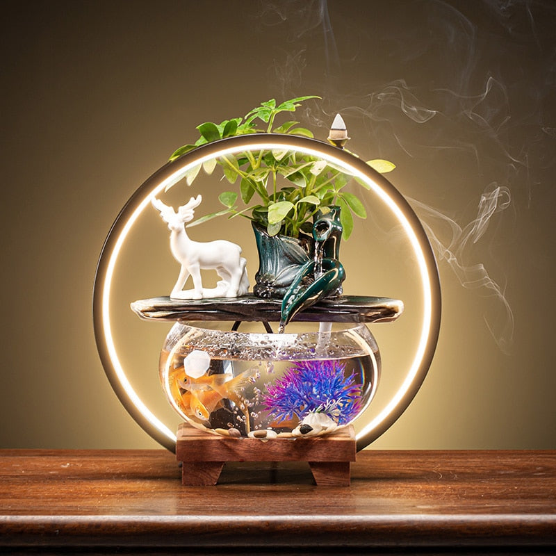 Water Circulating Glass Fish Tank Decor - Goraya Nesting 