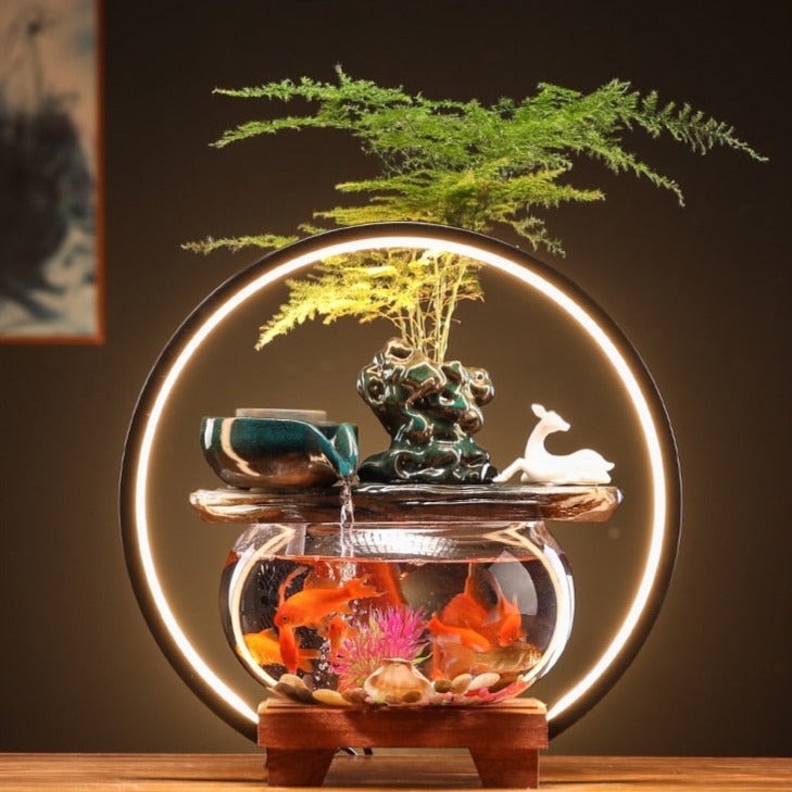 Water Circulating Glass Fish Tank Decor - Goraya Nesting 