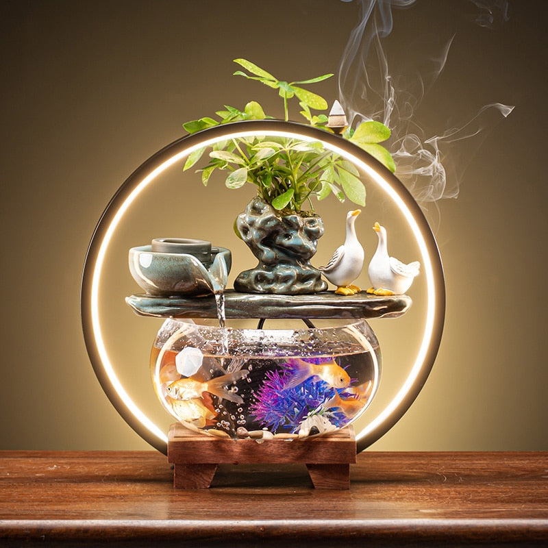 Water Circulating Glass Fish Tank Decor - Goraya Nesting 