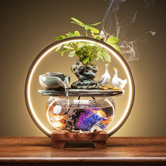 Water Circulating Glass Fish Tank Decor - Goraya Nesting 
