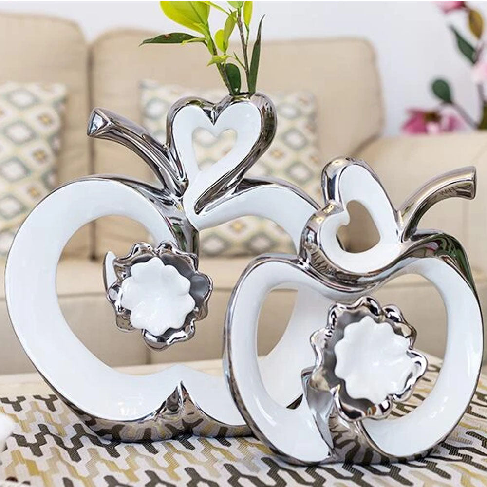 White Apple Ceramic Ornament - Goraya Nesting