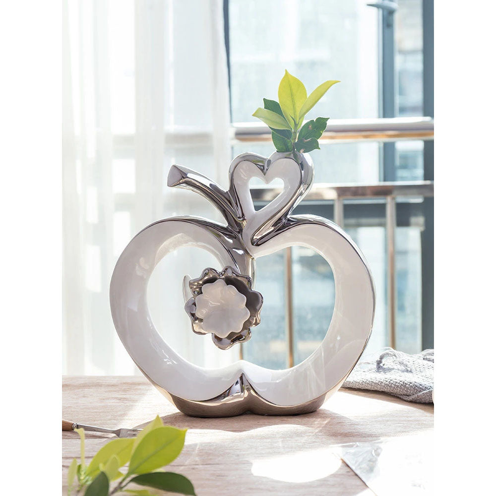 White Apple Ceramic Ornament - Goraya Nesting