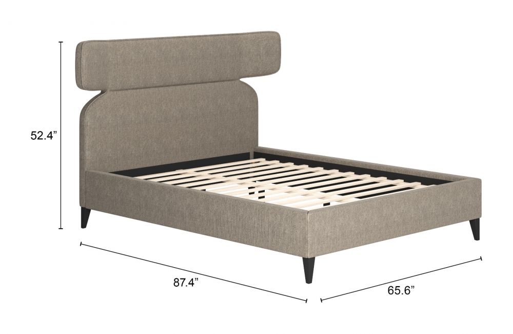 Olive Brown Queen Bed - Dusa