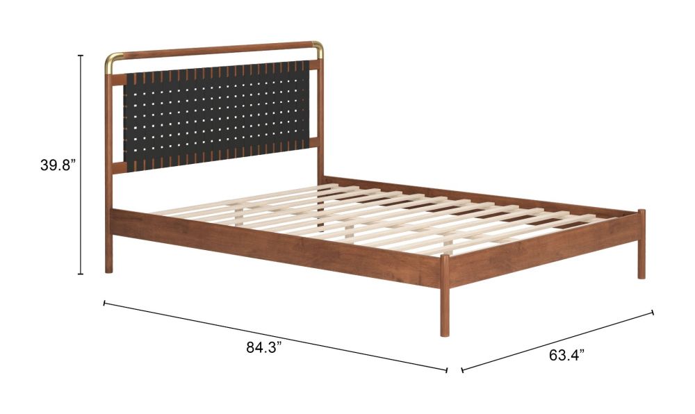 Queen Bed Black & Walnut - Netz